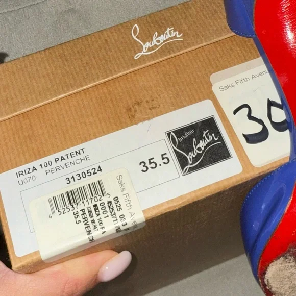 Christian Louboutin Iriza 100mm Pervenche Patent Pumps - Picture 8 of 10